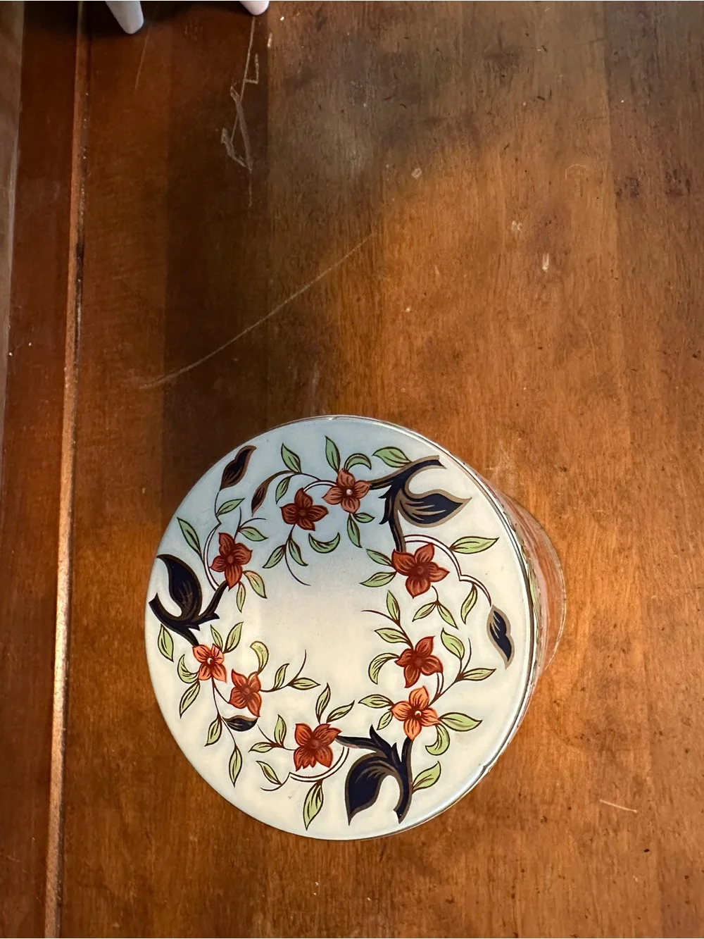 Vintage English Floral Tea Tin Canister The Box Company David Carter  England UK